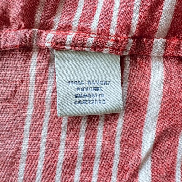 Anthropologie Odille Polka Dot Stripe Flowy Waist Cinching Top in Red Size Small - Picture 7 of 10